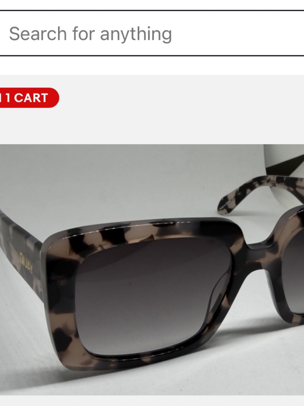 Quay Australia Total Vibe Tortoiseshell Square Sunglasses - Grey